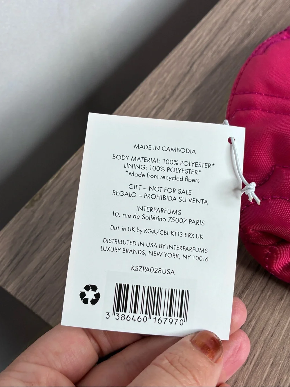 NWT kate spade Hot Pink Quilted Heart Cosmetic Pouch